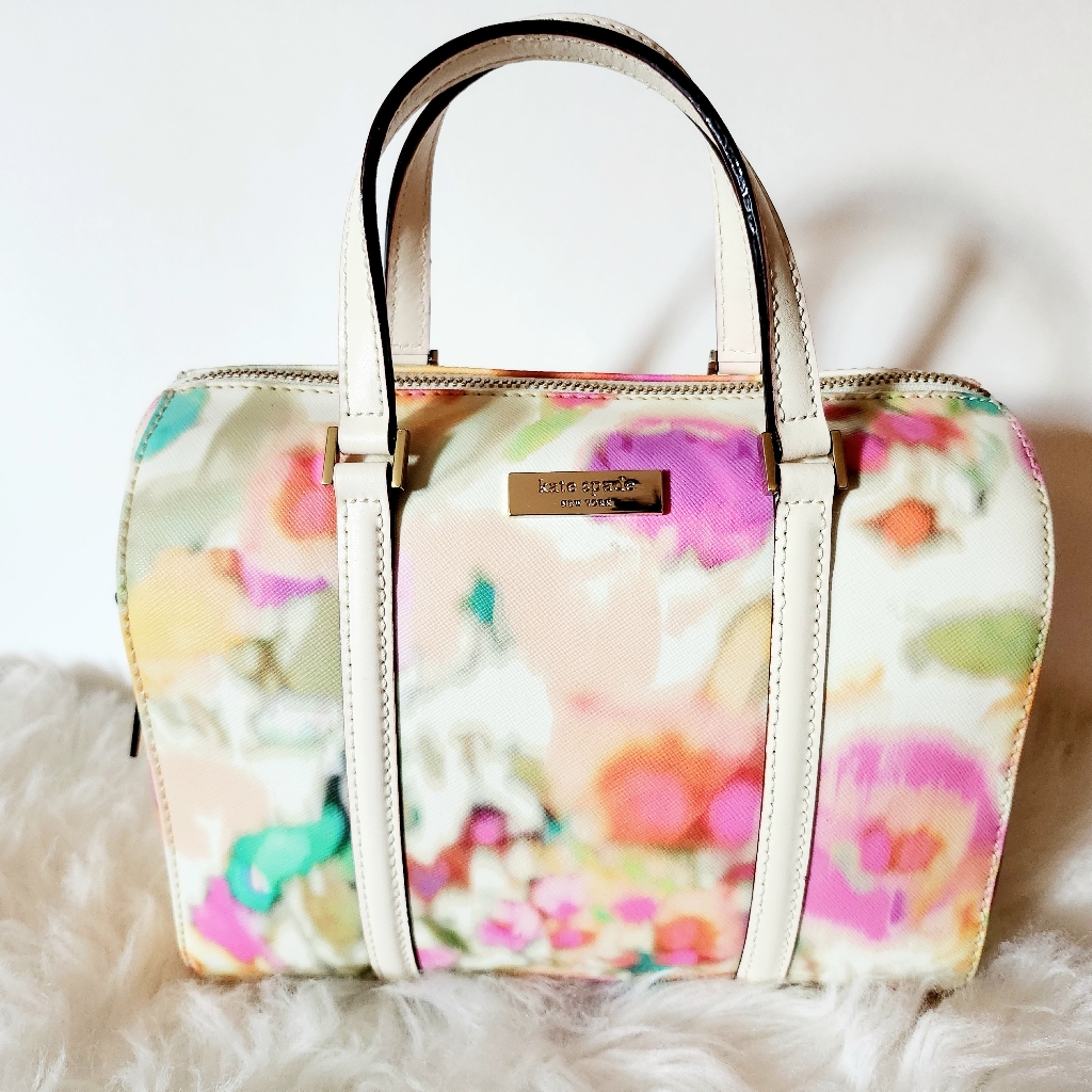 Kate Spade Nwt Mini Cassie Grant Street Grainy Vinyl Bag Giverny Floral